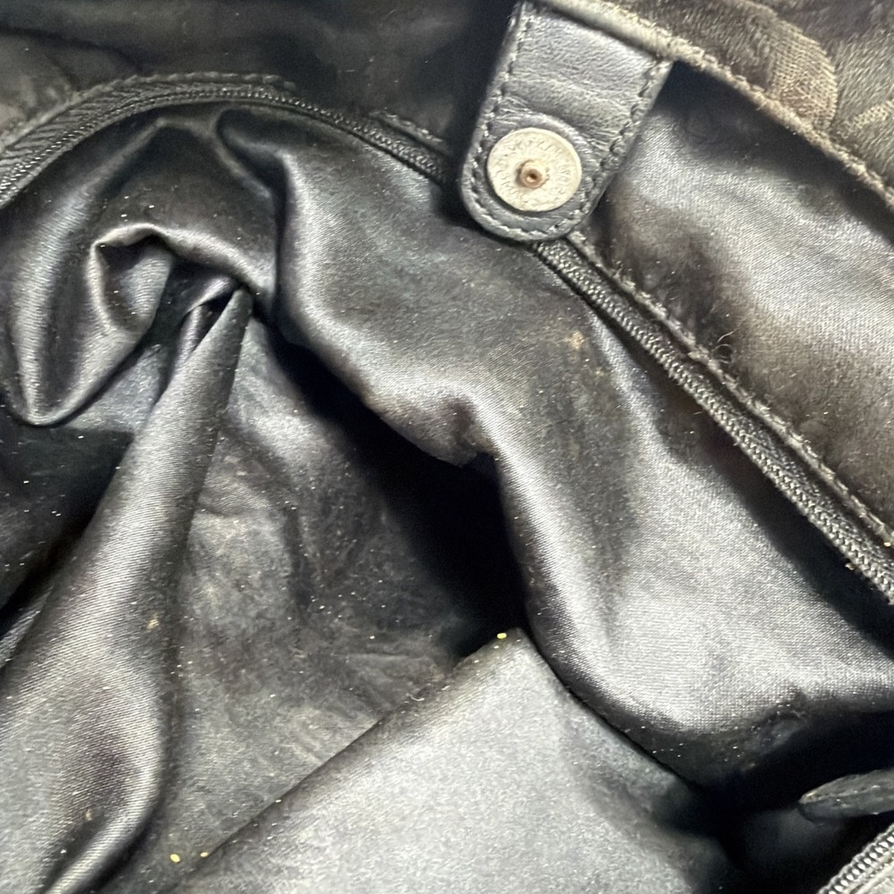Vintage Y2K Coach Ashley Signature Shoulder Bag "Big C" Canvas Black Brown Purse - Picture 12 of 13